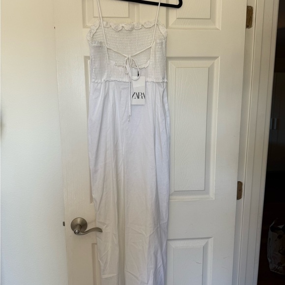 New Zara linen viscose White Dress - Picture 5 of 9